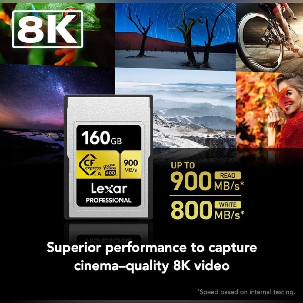 Professional 160GB Cfexpress Type A Gold Series Memory Card, up to 900Mb/S READ